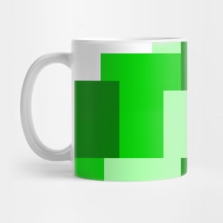 Green abstract squares tiles pattern Mug